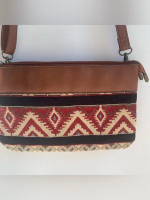 Canyon Sky Southwest canvas carpet bag western clutch crossbody purse boho thumbnail 3