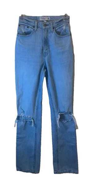 Abercrombie Curve Love 90s Straight Jeans Womens 23 Ultra‎ High Rise thumbnail 1