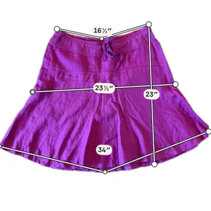 Athleta 100% linen fuschia aline miniskirt xl thumbnail 3