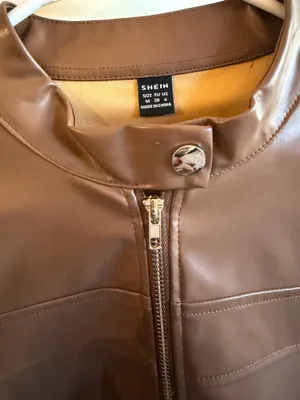 SheIn Brown Leather Jacket thumbnail 2