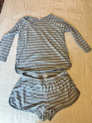 Lake striped pajamas dusty blue thumbnail 5