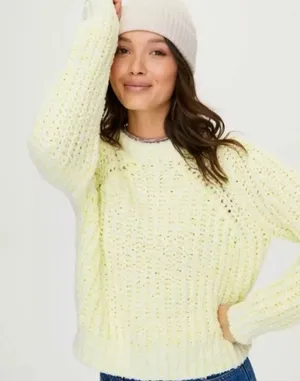 Aritzia Wilfred Confetti Chunky Knit Yellow White Sweater Women’s Large thumbnail 1