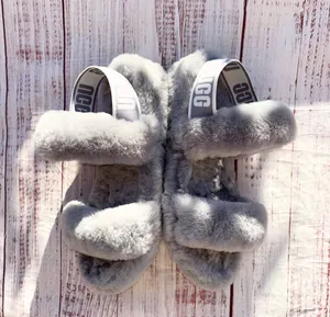 UGG oh yeah slides fuzzy wool Slippers 8 thumbnail 8