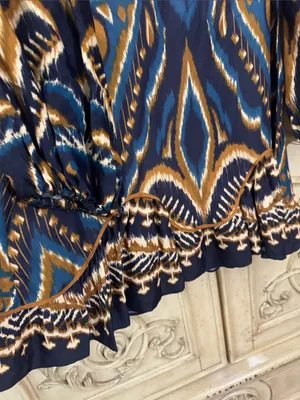 Farm Rio Pineapple Ikat Dress Anthropologie Long-Sleeve Raglan Button Size M thumbnail 8