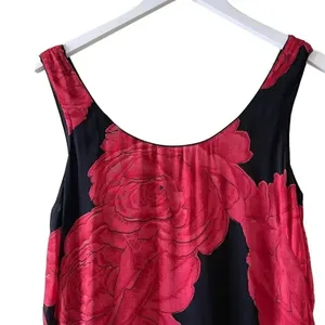 Nostalgia Floral Red and Black Bohemian Maxi Flowy Lined SZ M thumbnail 3