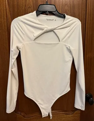 Abercrombie Soft A&F Collection Cream Bodysuit thumbnail 1