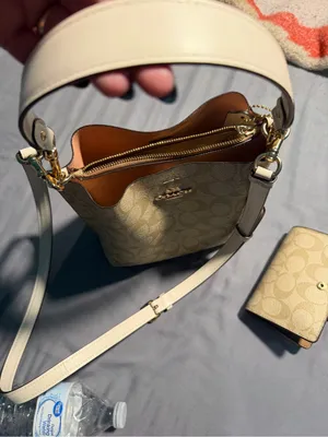 Coach Beige Signature Canvas Crossbody with Cream Trim thumbnail 7