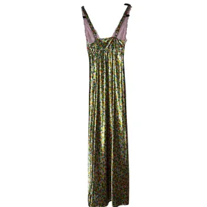 Wild Fable Women's Floral Print Maxi Slip Dress Lace Trim Wedding Guest Size XXS thumbnail 5