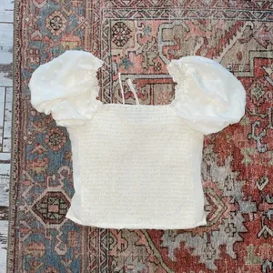 Forever 21 cream puff sleeve crop top blouse thumbnail 2