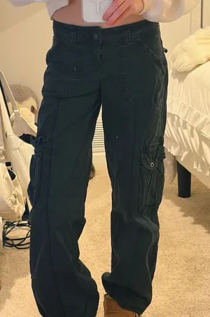 Black Garage Cargo Pants Low-Rise thumbnail 1