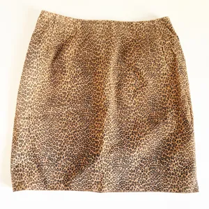 Melanzana Womens‎ Vintage 90s Leopard Print Suede Leather Mob Wife Skirt Size 14 thumbnail 1