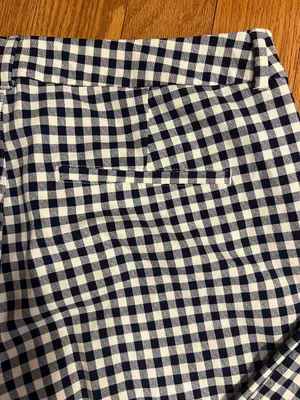 Old Navy High Waisted blue and white check pixie pants thumbnail 5