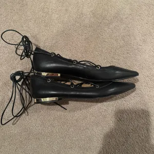 ALDO Ballet Black Alize Pointed Toe Lace-Up Flats thumbnail 5