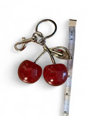 NWOT Red Cherry Keychain Bag Charm thumbnail 4