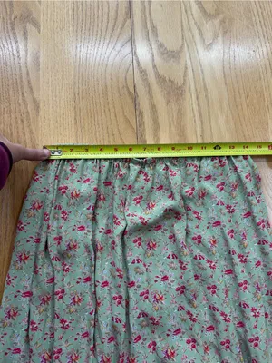 April Cornell Vintage Sage Green Floral Maxi Skirt M Rayon Cottagecore Boho Slit thumbnail 7