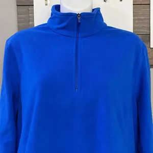 Land’s End Royal Blue 1/4 Zip Long Sleeve Mock Neck Fleece Pullover-Lrg/P 14-16 thumbnail 4