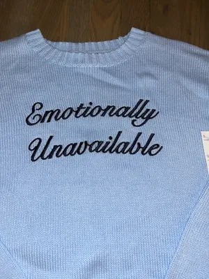 NWT Wild Fable Emotionally Unavailable Blue Knit Sweater Small thumbnail 3