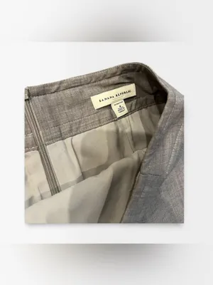 Banana Republic Neutral Grey Midi A-Line Skirt thumbnail 2