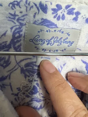 Lanz of Salzburg Cotton Flannel Tyrolean Purple Floral Cottagecore Nightgown thumbnail 6