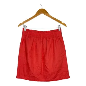 J.Crew Paperbag Waist Skirt Womens Small‎ Orange Linen Cotton Mini Pocket Skirt thumbnail 11