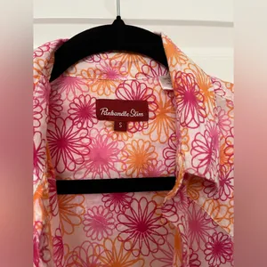 Panhandle Slim Pink and Orange Floral Button Down Shirt Size S thumbnail 2