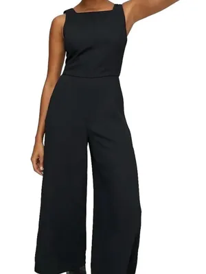 Wilfred Women’s Black Tie-Back Wide-Leg Jumpsuit thumbnail 1