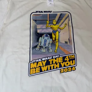 Size L - Star Wars Day May The 4th Be With You 2024 C-3PO R2-D2 T-Shirt thumbnail 7