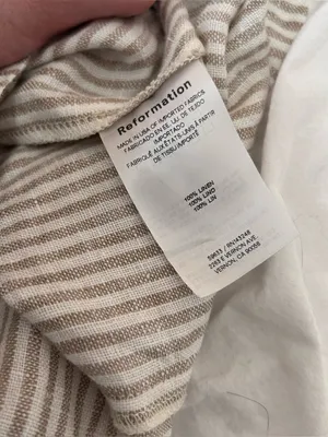 Reformation Citron Linen Dress, Sandy Striped size 8 petite thumbnail 8