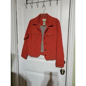 EUC Ladies L.L. Bean Corduroy Burnt Orange Button Down Jacket SIZE XS thumbnail 4