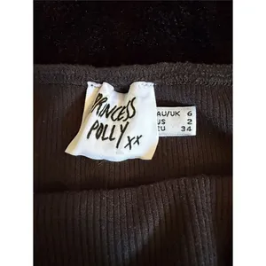 Princess Polly Becca Black Ribbed Square Neck Long Sleeve Crop Top Size 2 thumbnail 4