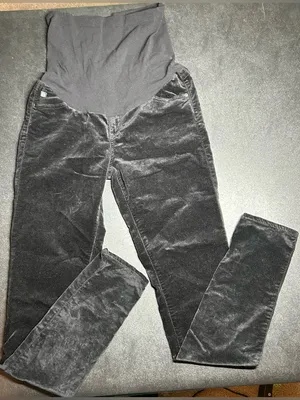 AG Adriano Goldschmied Size 28R Maternity Skinny Black Velvet Pants thumbnail 1