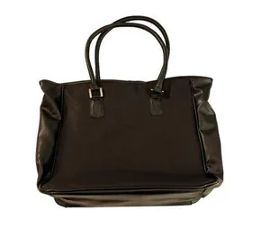 Crabtree & Evelyn large black tote bag purse snap closure 12" x 14" x 5" NWT thumbnail 1