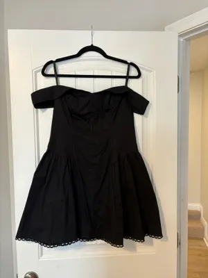 Black off shoulder mini dress Francesca’s thumbnail 3