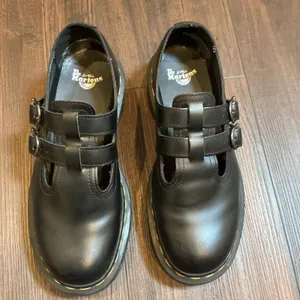 Dr. Martens 8065 Bex Double Buckle Mary Jane Black Leather Platform Shoes Size 7 thumbnail 2