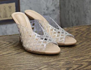 Inc International Concepts Slip-On Lattice Heels Clear Brown Multi 6.5M thumbnail 1