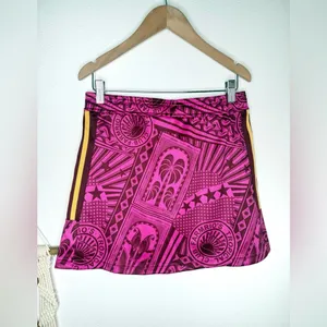 NWT Farm Rio Adidas Skirt Tropical Club Pink Fuchsia Magenta Graphic Print thumbnail 6