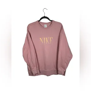 Nike Dri-FIT Get Fit Fleece‎ Crew Sweatshirt Womens L Pink DD5282-630 thumbnail 3