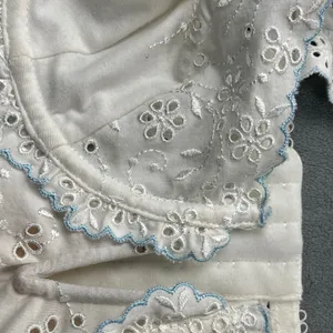 For Love & Lemons Eyelet Corset Top Size M White Blue Ribbon SKBR1513-SU21 thumbnail 4