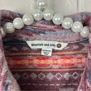 Mountain + Isles Boho Western Thick Knit Button Down Shirt / Shacket Size XS thumbnail 6