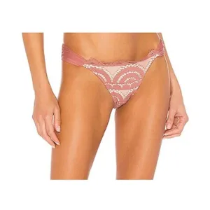 New. Pilyq dusty rose lace bralette bikini set. D-cup/L-teeny thumbnail 3