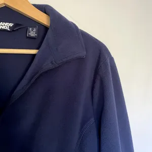 Lands' End‎ blue fleece sweater pullover quarter zip women's size XL comfortable thumbnail 2