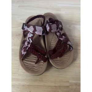 MEGNYA Women Walking Sandals Burgundy Braided Rope Athletic Strappy Hiking Shoes thumbnail 2
