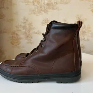 Vintage Oak Meadow brown leather moc toe outdoor lace up boots size 8M US thumbnail 4