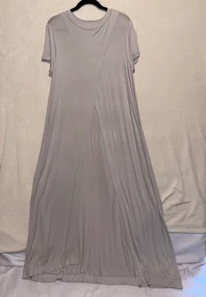 Free People Beach Crossover Short Sleeve Tulip Slit Maxi Dress lilac purple L thumbnail 1