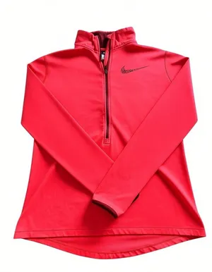 Nike Pro Dri-FIT Pink Quarter Zip Pullover Womens Large Athletic thumbnail 1