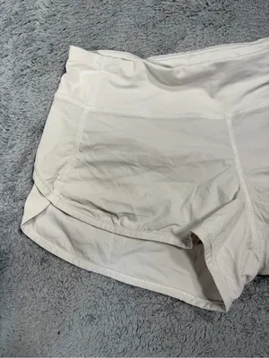 Lululemon cream/white Athletic Running Shorts 6 thumbnail 4