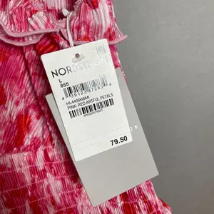 Chelsea28‎ Dress Flutter Sleeve Plissé Midi Dress NWT Pink Red Artful Petals Lrg thumbnail 9