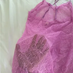 Victorias Secret Sheer Lace Slip Dress Floral Pink See Through Sexy thumbnail 8