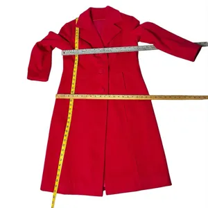 PETER PAN Tailors Red Coat Midi Lined Handmade Womens Small VINTAGE Hong Kong thumbnail 9