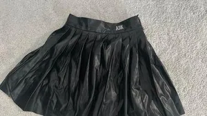 Adika Faux Leather Midi Skirt With Slit thumbnail 2
